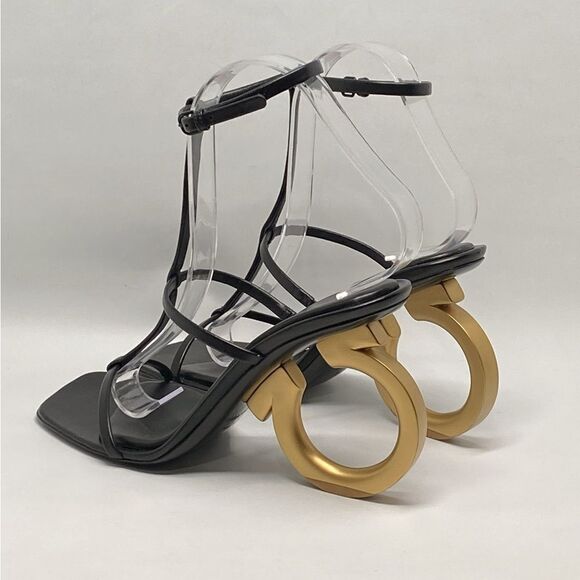 Ferragamo Aglalia Leather Gancini-Heel Sandals size 7 - Picture 10 of 15